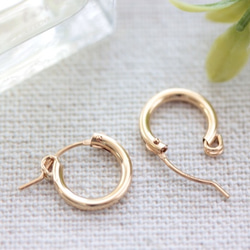 クリスマス｜14kgf 13mm フープピアス(線径2mm)｜ギフトラッピング無料 2枚目の画像