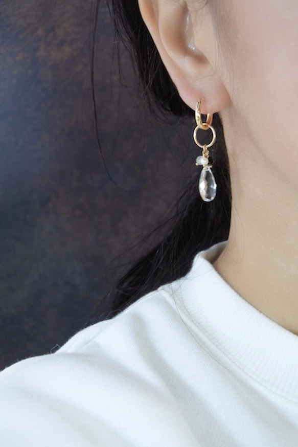 クリスマス｜14kgf 13mm フープピアス(線径2mm)｜ギフトラッピング無料 6枚目の画像