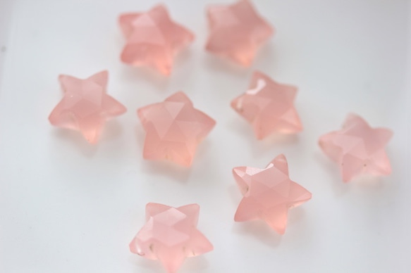 14kgf ピンクカルセドニー・スターとパールのマスクチャーム 4枚目の画像