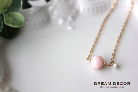 [Creema限定幸運袋] 14kgf珠寶2件套&lt;粉紅色蛋白石&gt;櫻花Iro 第5張的照片