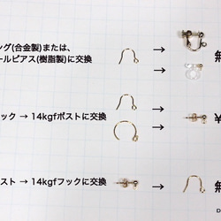 14kgf Muguet /海藍寶石〜Suzuran和Akoya珍珠圈耳環和淡水珍珠項鍊套裝 第5張的照片