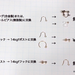 14kgf Petit Fluer ピンクオパールとパールのピアス(イヤリング変更可) 9枚目の画像