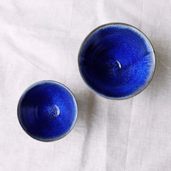 【夜幕星河】寶藍結晶+曜黑雙釉 標準碗 第3張的照片