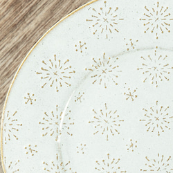 【春の野草】エレガントフレンチレリーフ・アールデコ平皿（タンポポ/ホワイト） 2枚目の画像