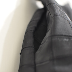 Flat 135 X 台灣設計師 透膚黑色方格紋路雪紡紗布料 法式長裙 第5張的照片
