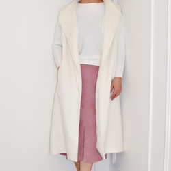 Flat 135 X 台灣設計師 冬天必備 90%短毛羊毛 過膝鉛筆裙 窄裙 第3張的照片