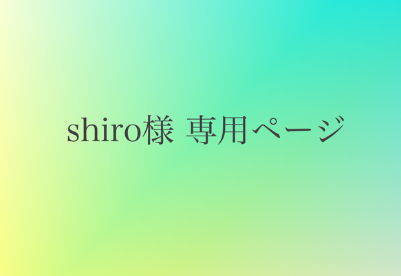 shiro様 専用ページ 1枚目の画像