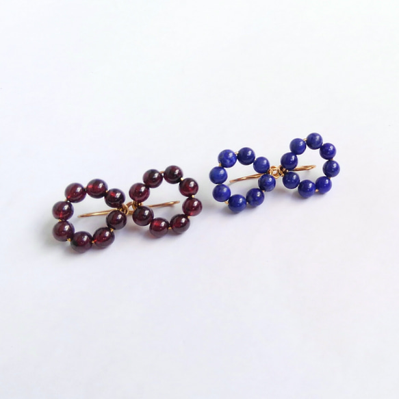 lapis lazuli × circle : ノンホールピアス(イヤリング) 3枚目の画像