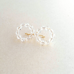 swarovski crystal × circle : ノンホールピアス(イヤリング) 2枚目の画像