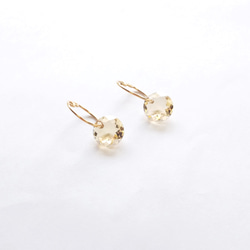 CRYSTAL × HOOP × Gold : ノンホールピアス（K14GF変更+600円) 1枚目の画像