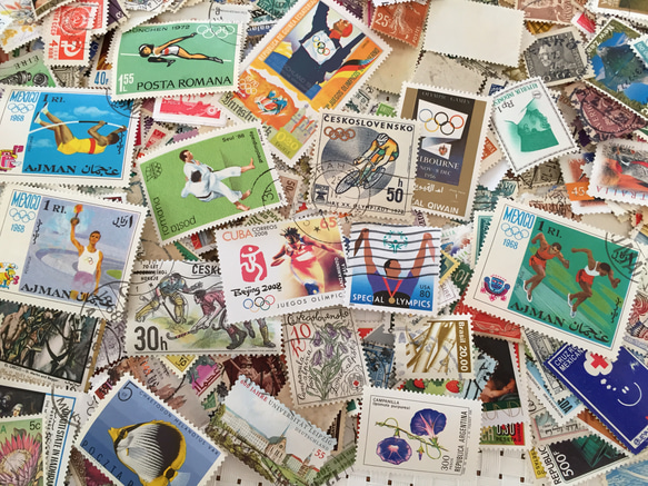 オリンピック記念あり♩世界の使用済切手 超お得な500枚セット！　デコパージュ・コラージュ・レジン 3枚目の画像