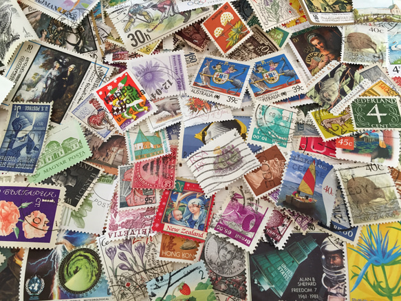 オリンピック記念あり♩世界の使用済切手 超お得な500枚セット！　デコパージュ・コラージュ・レジン 4枚目の画像