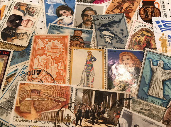 ギリシャから届いた使用済切手 超お得な50枚セット！　デコパージュ・コラージュ・レジン 3枚目の画像