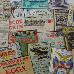 32)ヴィンテージ アンティークラベルシール20枚 リメ缶等に