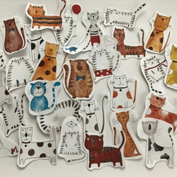 409）ネコネコねこ　猫がいっぱいフレークシール 2枚目の画像