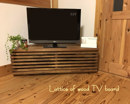 カントリー家具♡コーナーテレビ台　ハートくり抜き　木製　119×45高さ×42 カントリーキャビネット 高さ90 ハートのくりぬき扉＆引き出し4