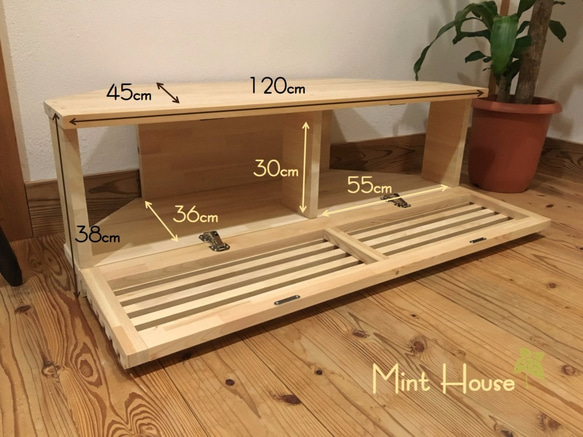 木のテレビ台（コーナータイプ） 5枚目の画像