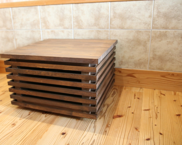 格子のコーヒーテーブル（ブラウン） ブラウン