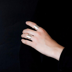 男女 寬面純銀戒指 第2張的照片