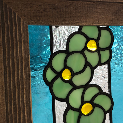 ステンドグラス パネル 小花 壁掛けラック・ウォールシェルフ ガラス