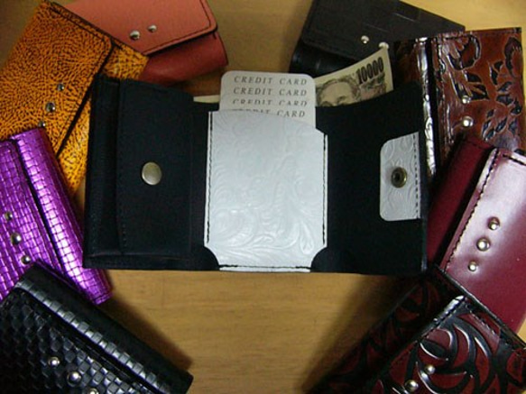極小財布art-mini ホワイトリーフ 2枚目の画像