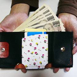art-mini（小さい三つ折り財布）　オレンジ 2枚目の画像