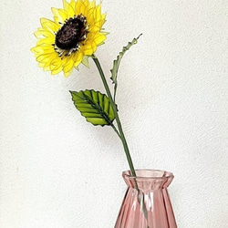 アメリカンフラワー　ひまわり　　向日葵の造花　～ディップアート～ 3枚目の画像