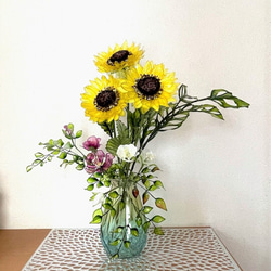 アメリカンフラワー　ひまわり　　向日葵の造花　～ディップアート～ 4枚目の画像