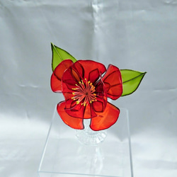 椿の簪　赤　大　　～ディップアート～ 4枚目の画像