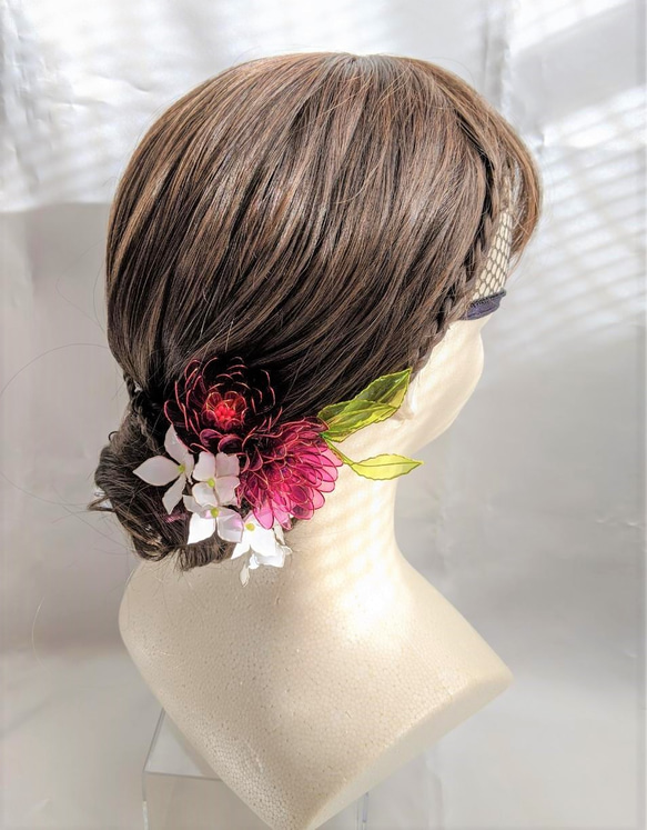 お花のヘッドドレス　Ａ　～ディップアート～ 3枚目の画像