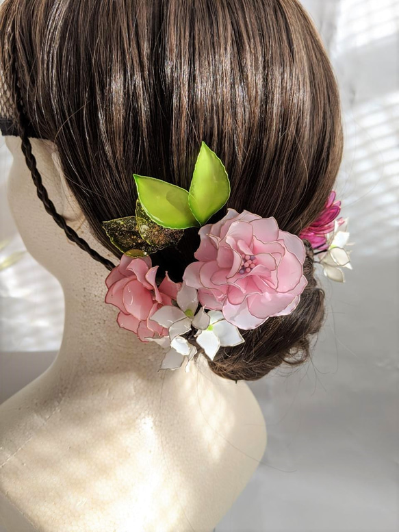お花のヘッドドレス　Ａ　～ディップアート～ 4枚目の画像