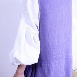 リネンサイドタックジャンパースカート　ラベンダー　受注製作 9枚目の画像