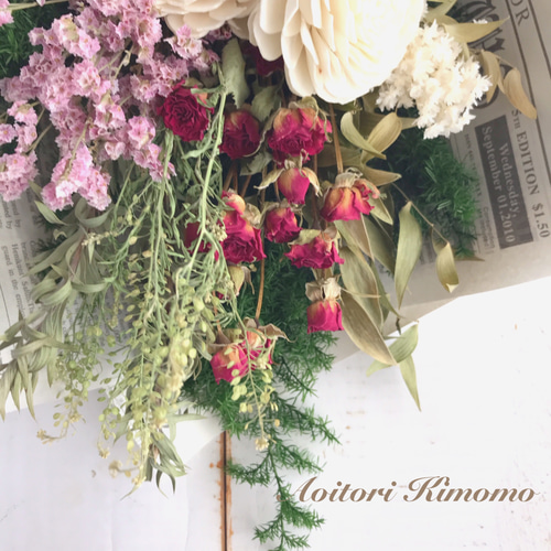 季節のスワッグ＊195 ドライフラワー あおいとりきもも＊nae 通販  