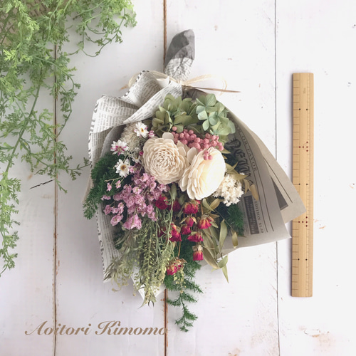 季節のスワッグ＊195 ドライフラワー あおいとりきもも＊nae 通販  