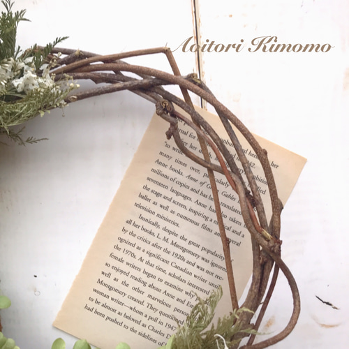 アナベルの三日月リース ドライフラワー あおいとりきもも＊nae 通販