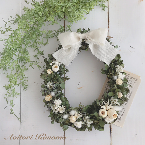 ユーカリと木ノ実と花々 リース 【公式通販】