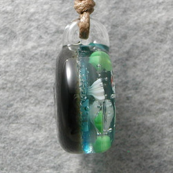 平玉・モネの池 とんぼ玉 ガラス ネックレス No1812 5枚目の画像