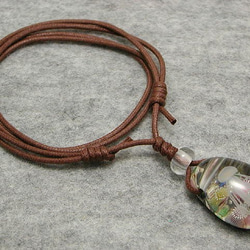 イソギンチャクとクラゲ とんぼ玉 ガラス ネックレス No898 5枚目の画像