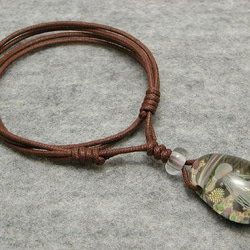 浅瀬のクラゲ とんぼ玉 ガラス ネックレス No900 5枚目の画像