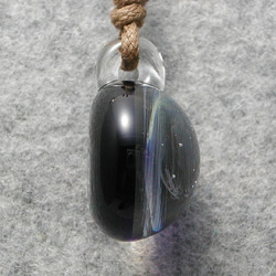 宇宙玉 とんぼ玉 ガラス ネックレス No1333 5枚目の画像