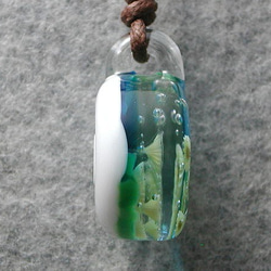 平玉・ひまわり畑(10花) とんぼ玉 ガラス ネックレス No1529 5枚目の画像