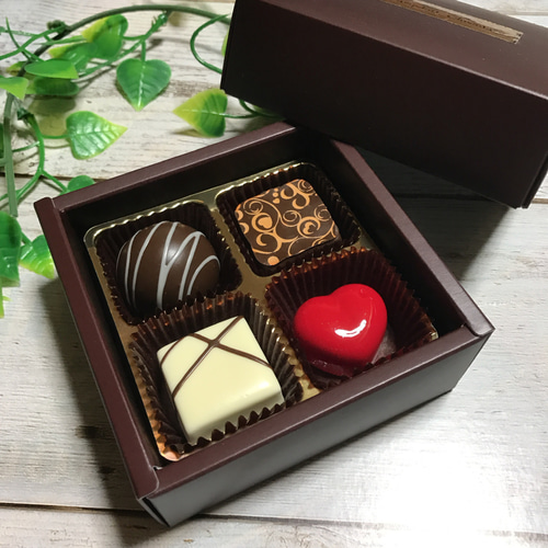 選べるチョコレートマグネット 4個セット（トリュフ箱入り