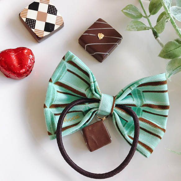 お菓子なチョコレートリボンヘアゴム 3枚目の画像