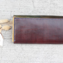 Accordion vegetable tanned leather long wallet - Sugar Brown 5枚目の画像
