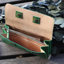 Accordion vegetable tanned leather long wallet -RIVER 4枚目の画像