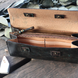 Accordion vegetable tanned leather long wallet - December Ni 6枚目の画像