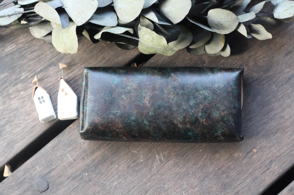 Accordion vegetable tanned leather long wallet - December Ni 7枚目の画像