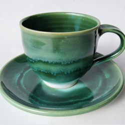 エメラルドグリーンのコーヒーカップ 3枚目の画像