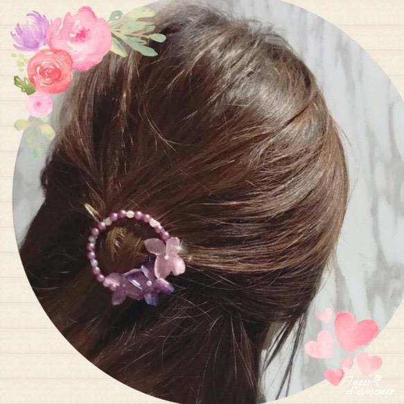 [訂單製]全手工繡球花真花髮飾 Handmade Hydrangea Hair Accessories 第2張的照片