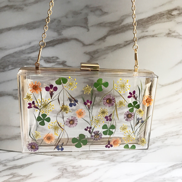 押花手拿包 Pressed flower clutch bag 第2張的照片